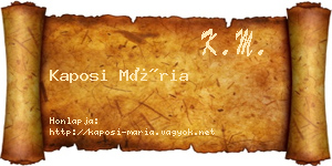 Kaposi Mária névjegykártya