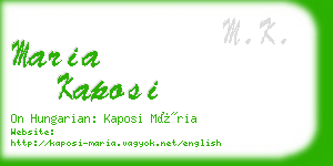 maria kaposi business card